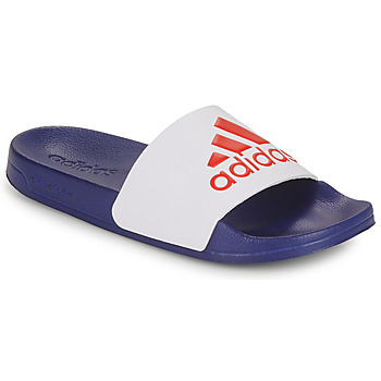 Buty klapki adidas Performance ADILETTE SHOWER Biały / Niebieski / Czerwony