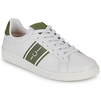 Buty Męskie Trampki niskie Fred Perry B721 LEA/GRAPHIC BRAND MESH Oliwka