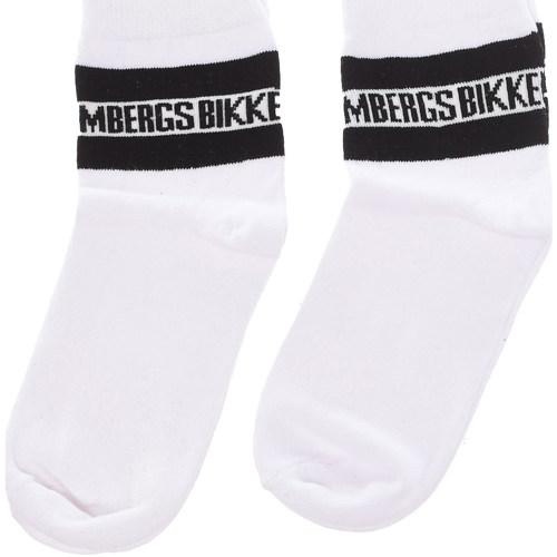 Dodatki Męskie Skarpety Bikkembergs BK070-WHITE-BLACK Wielokolorowy