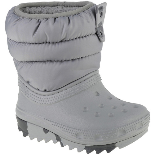 Buty Chłopiec Śniegowce Crocs Classic Neo Puff Boot Toddler Szary