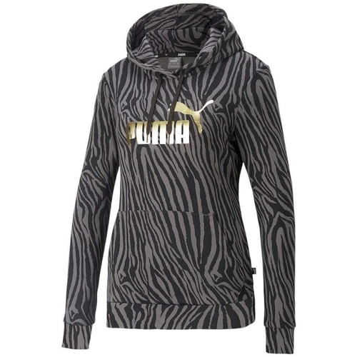 tekstylia Damskie Bluzy Puma ESS TIGER AOP HOODIE Szary