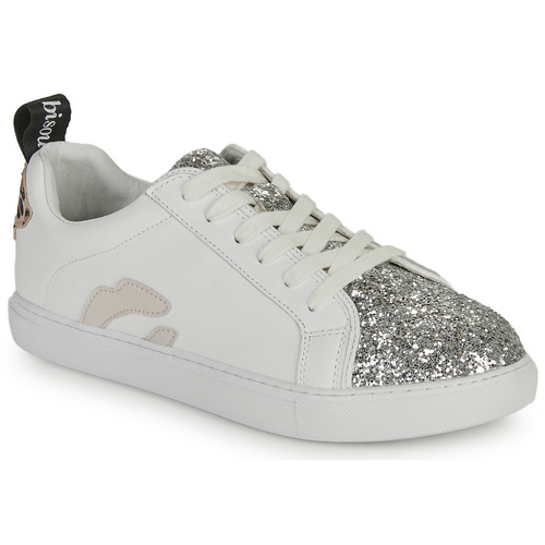 Buty Damskie Trampki niskie Bons baisers de Paname BETTYS ROSE GLITTER SILVER Biały / Srebrny