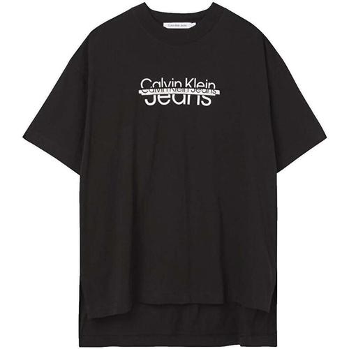 tekstylia Damskie T-shirty z krótkim rękawem Calvin Klein Jeans  Czarny