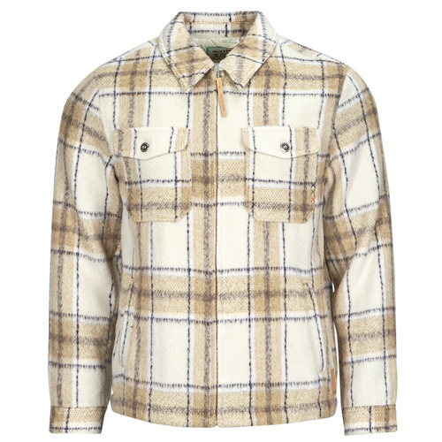 tekstylia Męskie Kurtki krótkie Scotch & Soda Wool-Blend Zip-Thru Check Overshirt Camel