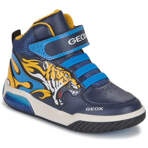 Buty Chłopiec Trampki wysokie Geox J INEK BOY C Marine / Żółty