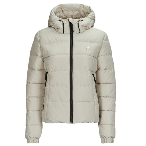 tekstylia Damskie Kurtki pikowane Superdry HOODED SPIRIT SPORTS PUFFER Beżowy