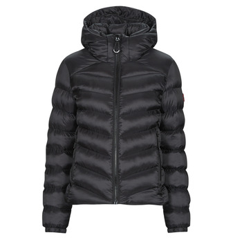 tekstylia Damskie Kurtki pikowane Superdry HOODED FUJI PADDED JACKET Czarny