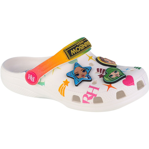 Buty Dziewczynka Obuwie domowe Crocs Classic Rainbow High Kids Clog Biały