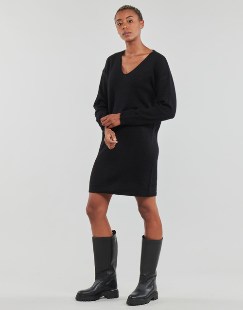 Pieces PCJULIANA LS V-NECK KNIT DRESS NOOS BC Czarny