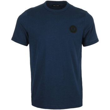 tekstylia Męskie T-shirty z krótkim rękawem Fred Perry Laurel Wreath Patch Niebieski