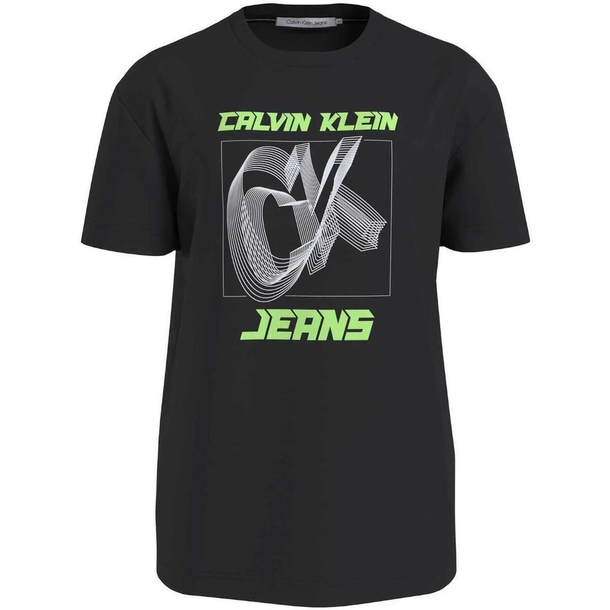 tekstylia Męskie T-shirty z krótkim rękawem Calvin Klein Jeans  Czarny