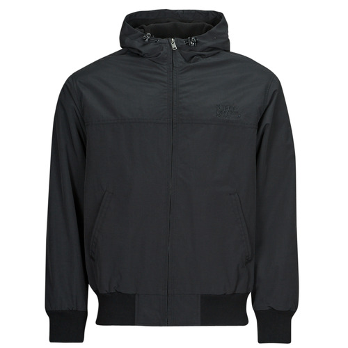 tekstylia Męskie Kurtki krótkie Superdry SURPLUS NYLON HOODED BOMBER Czarny