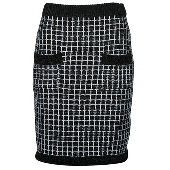 tekstylia Damskie Spódnice Karl Lagerfeld boucle knit skirt Czarny / Biały