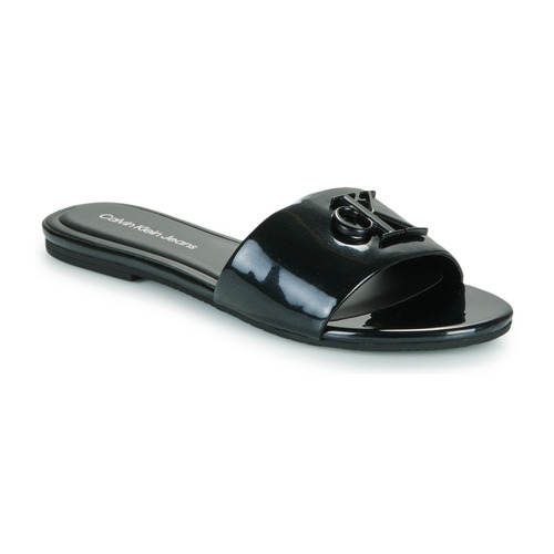 Buty Damskie Klapki Calvin Klein Jeans FLAT SANDAL SLIDE MG MET Czarny