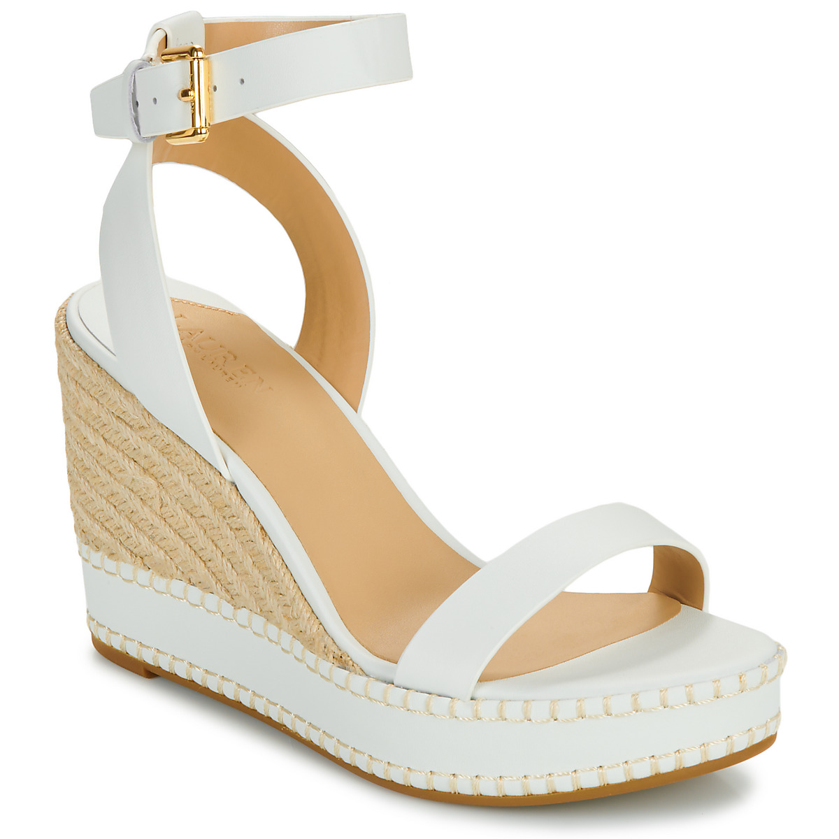 Buty Damskie Sandały Lauren Ralph Lauren HILARIE-ESPADRILLES-WEDGE Biały