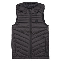 tekstylia Chłopiec Kurtki pikowane Jack & Jones JJEHERO BODYWARMER HOOD NOOS JNR Czarny