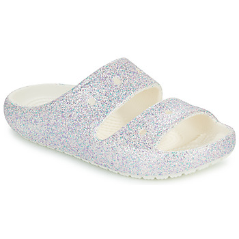 Buty Dziewczynka Sandały Crocs Classic Glitter Sandal v2 K Biały / Glitter