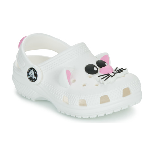 Buty Dziecko Chodaki Crocs Classic IAM Cat Clog T Biały / Różowy