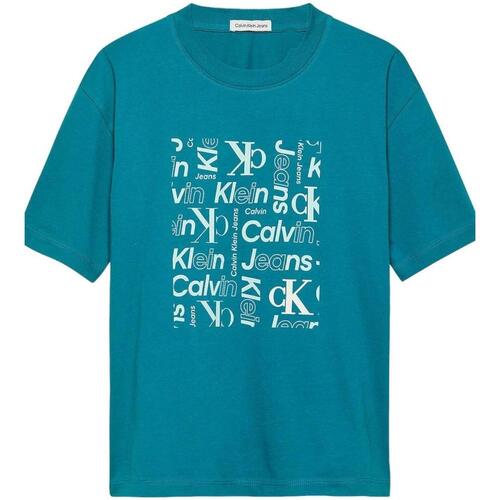 tekstylia Chłopiec T-shirty z krótkim rękawem Calvin Klein Jeans  Niebieski