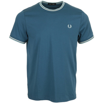 tekstylia Męskie T-shirty z krótkim rękawem Fred Perry Twin Tipped Niebieski