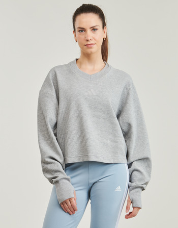 tekstylia Damskie Bluzy Adidas Sportswear ALL SZN Ribbed V-Neck Sweatshirt Szary