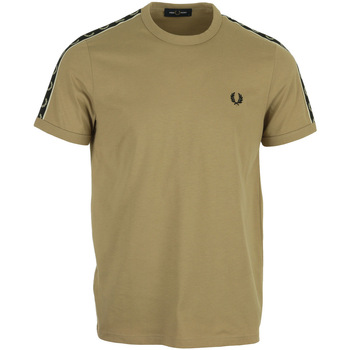 tekstylia Męskie T-shirty z krótkim rękawem Fred Perry Contrast Taped Ringer Beżowy