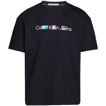 tekstylia Męskie T-shirty z krótkim rękawem Calvin Klein Jeans  Czarny