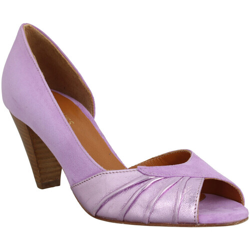 Buty Damskie Sandały Les Venues 3669 Velours Femme Violet Fioletowy