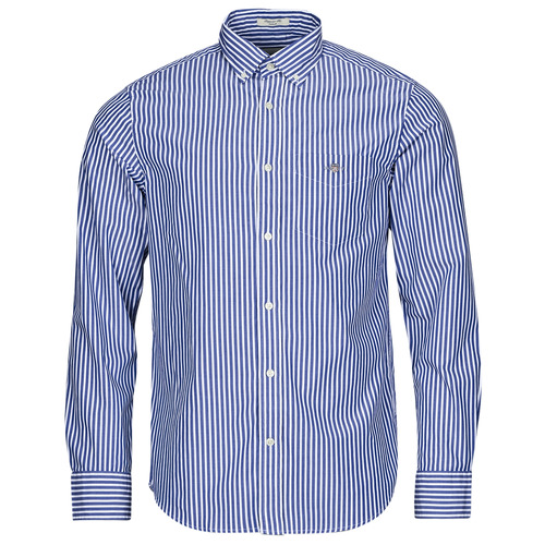 tekstylia Męskie Koszule z długim rękawem Gant REG POPLIN STRIPE SHIRT Niebieski