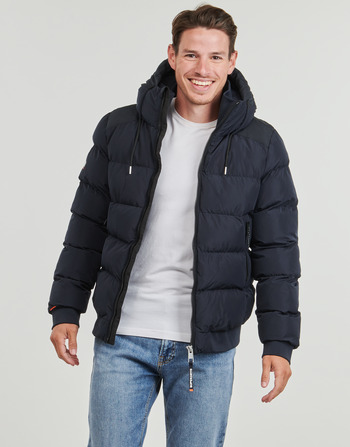 tekstylia Męskie Kurtki pikowane Superdry BOMBER SPORTS Marine