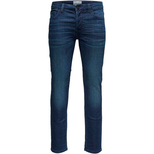 tekstylia Męskie Jeansy slim fit Only & Sons  ONSLOOM JOG LIFE DK BLUE PK 0431 NOOS - 22010431 Niebieski