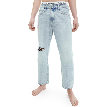 tekstylia Męskie Jeansy straight leg Calvin Klein Jeans 90S STRAIGHT CROP J30J321118 Niebieski