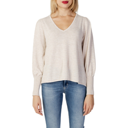 tekstylia Damskie Swetry Only MINA SEAWOOL L/S V-NECK PULLOVER KNT 15250886 Beżowy