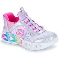 Buty Dziewczynka Trampki niskie Skechers INFINITE HEART LIGHTS Srebrny / Różowy