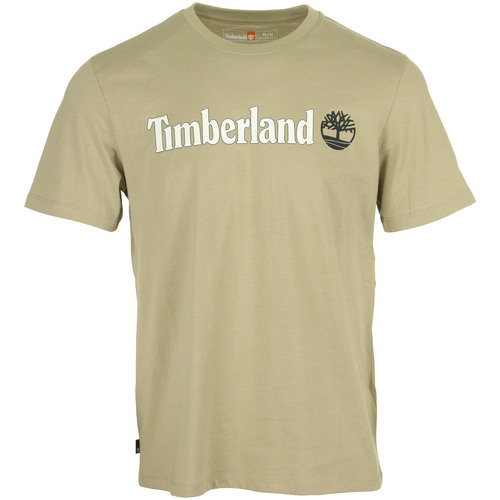 tekstylia Męskie T-shirty z krótkim rękawem Timberland Linear Logo Short Sleeve Zielony