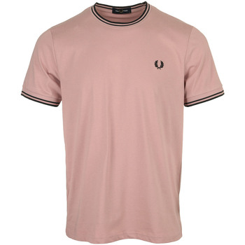 tekstylia Męskie T-shirty z krótkim rękawem Fred Perry Twin Tipped Różowy