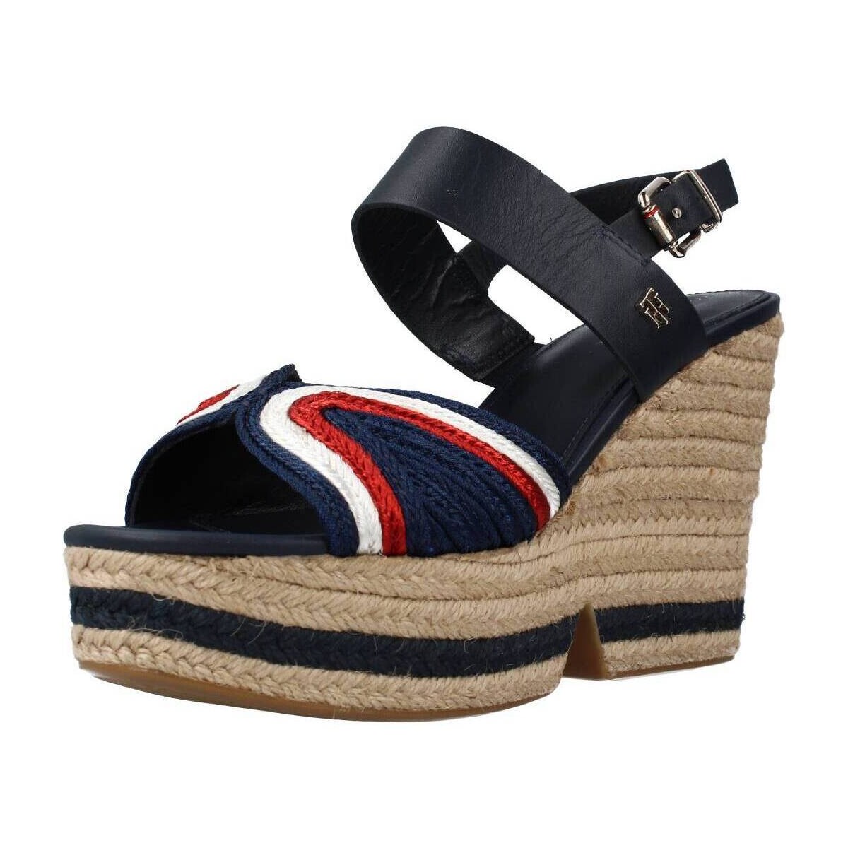 Buty Damskie Sandały Tommy Hilfiger ARTISANAL HIGH WEDGE Niebieski