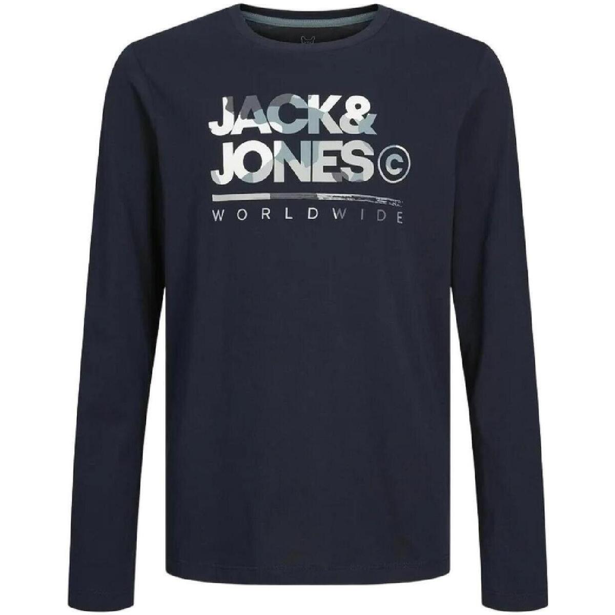 tekstylia Chłopiec T-shirty z krótkim rękawem Jack & Jones  Niebieski