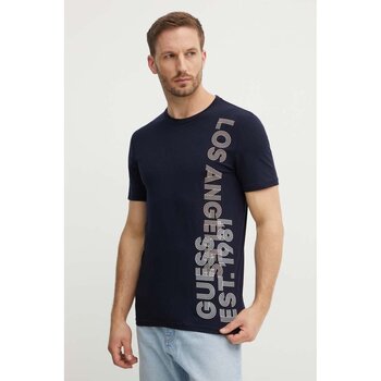 tekstylia Męskie T-shirty z krótkim rękawem Guess M4YI34 J1314 Niebieski