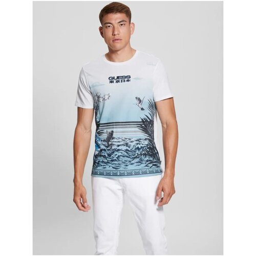 tekstylia Męskie T-shirty z krótkim rękawem Guess M3YI58 K9RM1 Biały