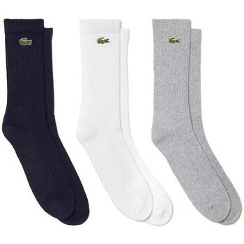 Dodatki Męskie Skarpety Lacoste Sport 3 Pack High Cut Socks Grey/White/Navy Wielokolorowy