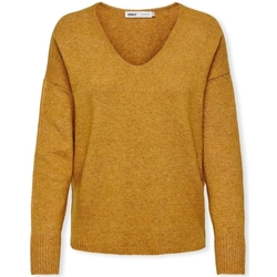 tekstylia Damskie Swetry Only Rica Life Knit LS - Golden Spice Brązowy