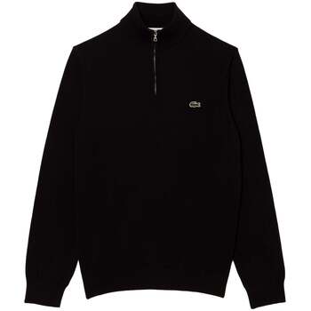 tekstylia Męskie Bluzy Lacoste Quarter Zip Knit Sweater Black Czarny