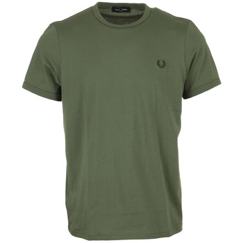 tekstylia Męskie T-shirty z krótkim rękawem Fred Perry Ringer T-Shirt Zielony