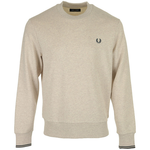 tekstylia Męskie Swetry Fred Perry Crew Neck Sweatshirt Beżowy