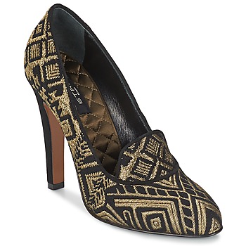 Buty Damskie Czółenka Etro 3055 Czarny / Dore