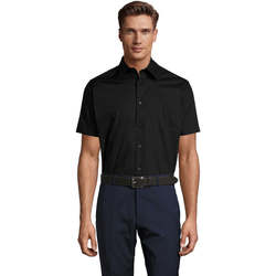 Textil Homem Camisas mangas curtas Sols BROADWAY MODERN-CAMISA STRECH HOMBRE MANGA CORTA Preto