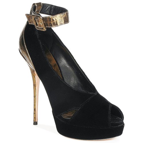 Sapatos Mulher Escarpim Sebastian VELLURE Preto / Dourado