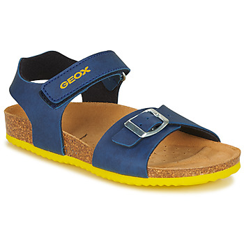 Sapatos Rapaz Sandálias Geox GHITA BOY Azul / Amarelo