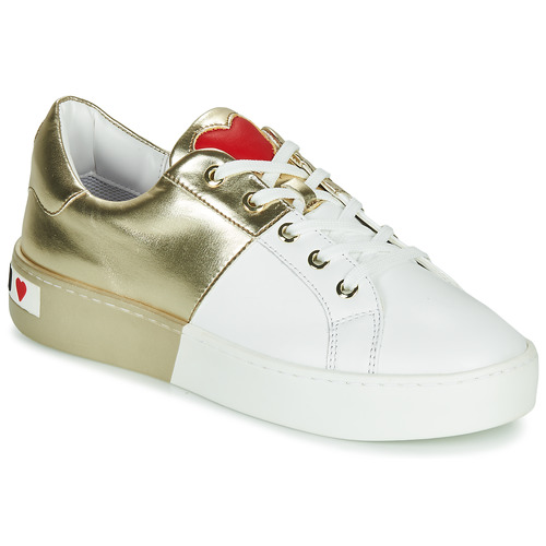 Sapatos Mulher Sapatilhas Love Moschino BI-COLOR SHOES Branco / Ouro